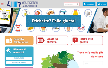 Portale etichettatura e sicurezza prodotti